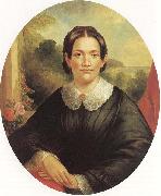 John Mix Stanley Portrait of Mrs. Benjamin Pitman oil painting on canvas